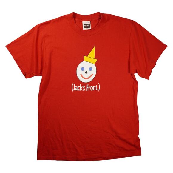 Vintage Jack in the Box “Jack’s Front / Jack’s Back” Promo T-Shirt Red Large - Picture 1 of 5